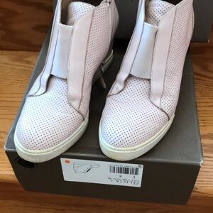 Perforated Pink High-Top Sneakers